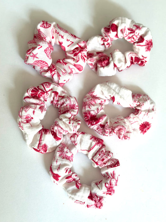 Chouchou à motifs rose