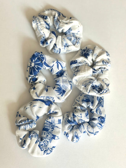 Chouchou à motifs bleu