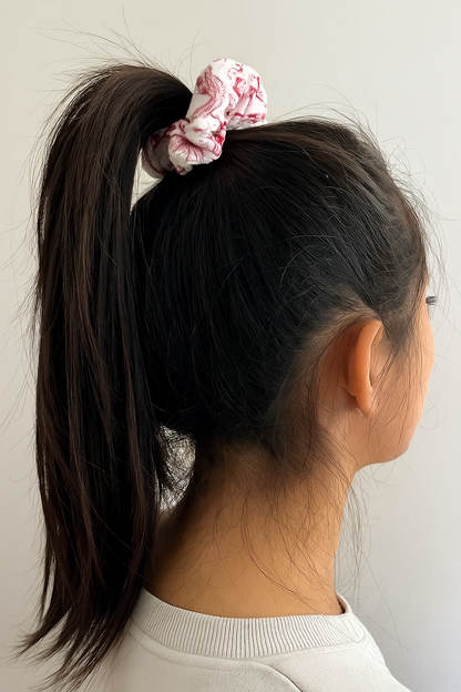 Chouchou à motifs rose